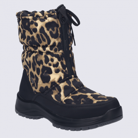 Bottes Josef Seibel, bottes zippées chaude femme en textile léopard Bottes Josef Seibel, bottes zippées chaude femme en textile léopard