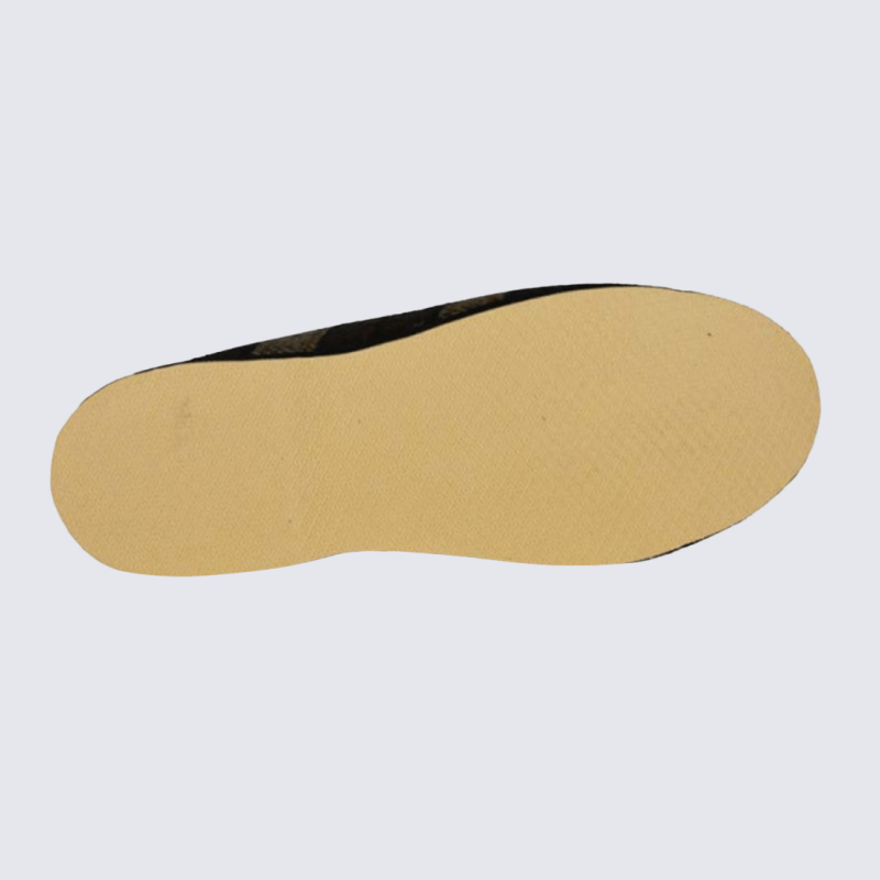 Chaussons Semelflex, Chaussons confort homme en laine à carreaux marron