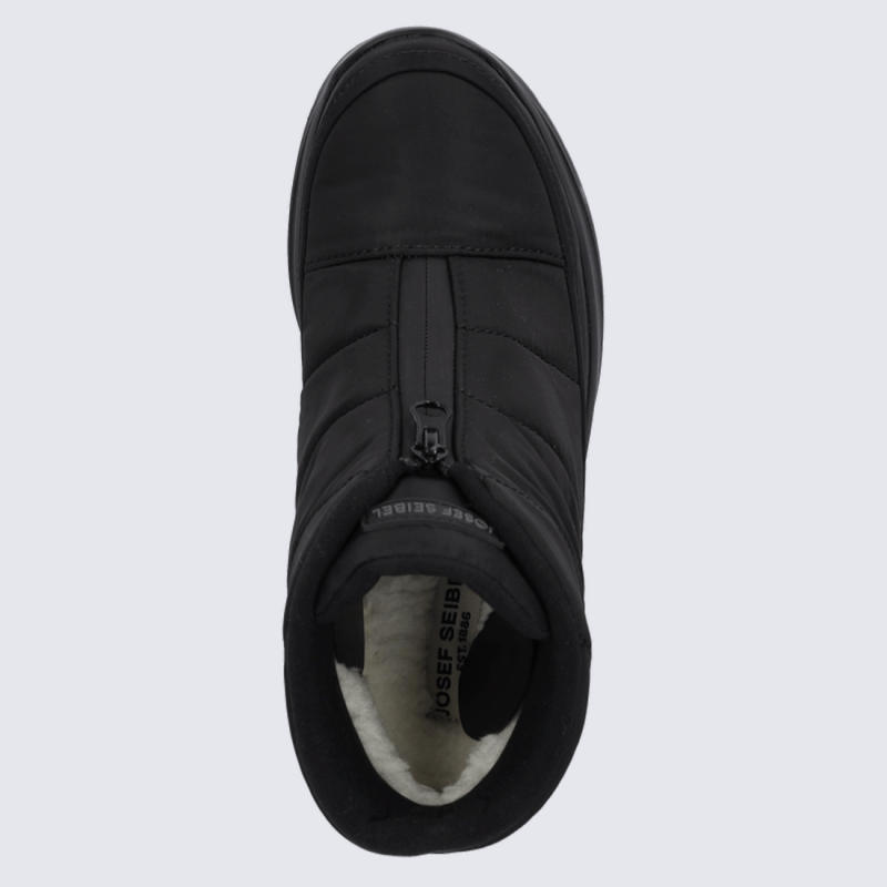 Bottes Josef Seibel, bottes zippées chaude femme en textile noir