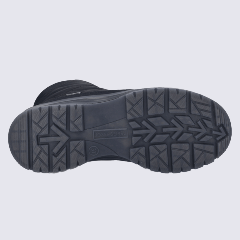 Bottes Josef Seibel, bottes zippées chaude femme en textile noir