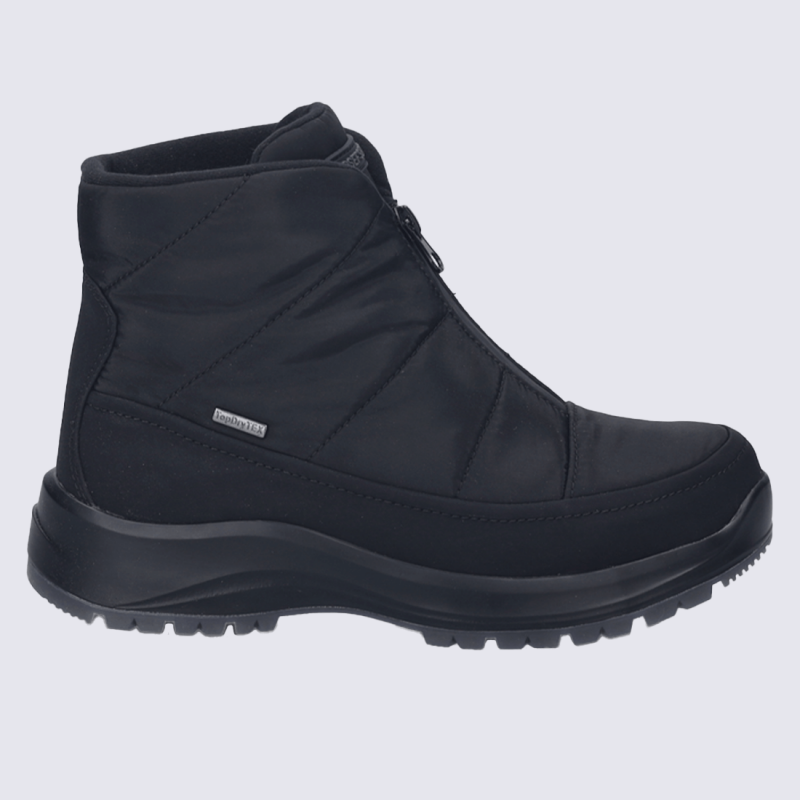 Bottes Josef Seibel, bottes zippées chaude femme en textile noir