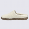 Chaussons Josef Seibel, mules femme en textile bouclette blanc