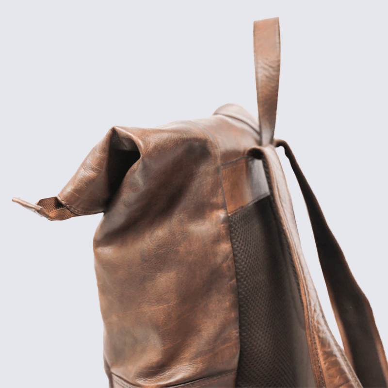 Sac à dos Bear, sac à dos tendance unisexe en cuir brun