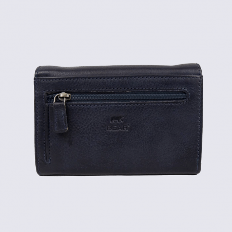Portefeuille Bear, portefeuilles à rabat pression femme en cuir navy Portefeuille Bear, portefeuilles à rabat pression femme en cuir navy