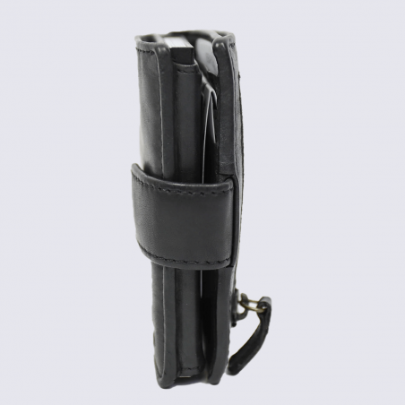 Porte-cartes Bear, porte-cartes unisexe Kris en cuir noir