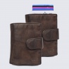 Porte-cartes Bear, porte-cartes unisexe Kris en cuir brun Porte-cartes Bear, porte-cartes unisexe Kris en cuir brun