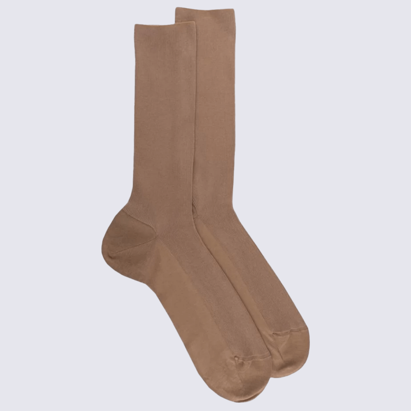 Chaussettes Doré Doré, chaussettes en laine confort homme camel