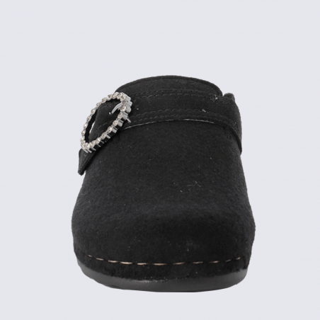 Mules d'intérieur Rohde, Mules élégance femme en textile noir Mules d'intérieur Rohde, Mules élégance femme en textile noir