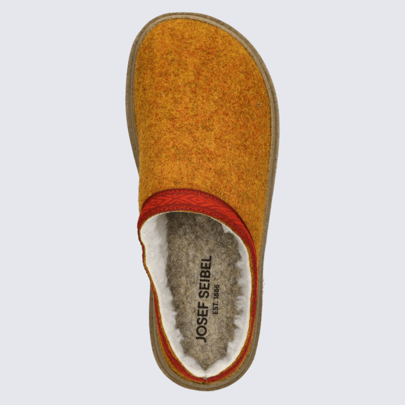 Pantoufles Josef Seibel, chaussons confort femme en feutre orange-kombi