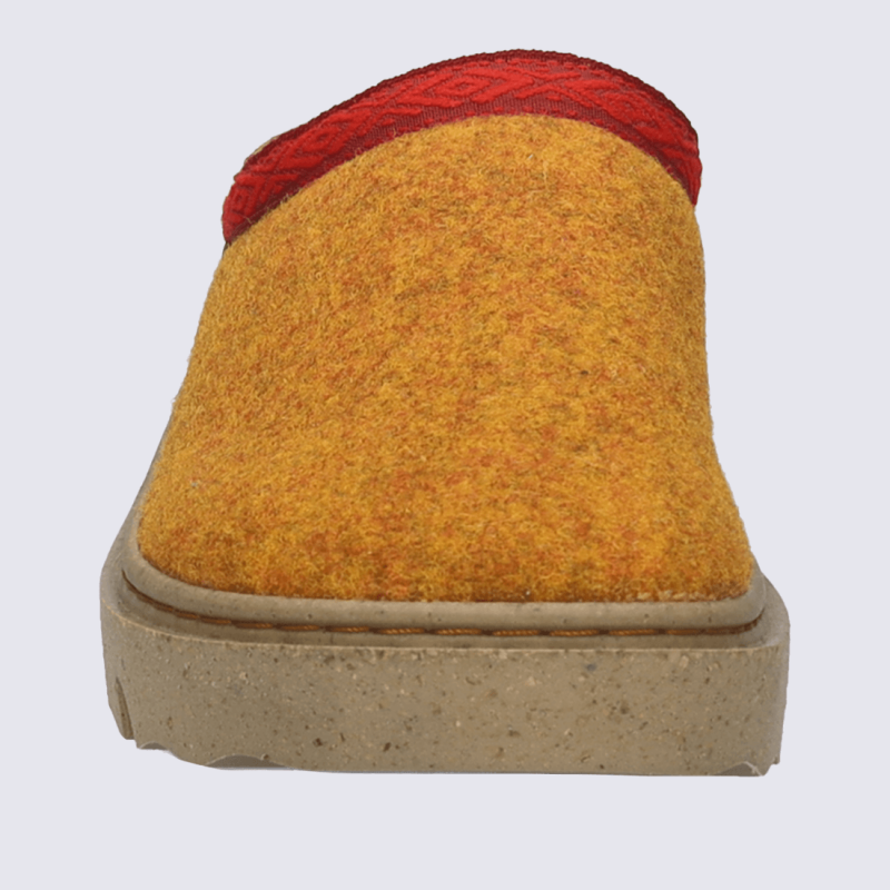 Pantoufles Josef Seibel, chaussons confort femme en feutre orange-kombi