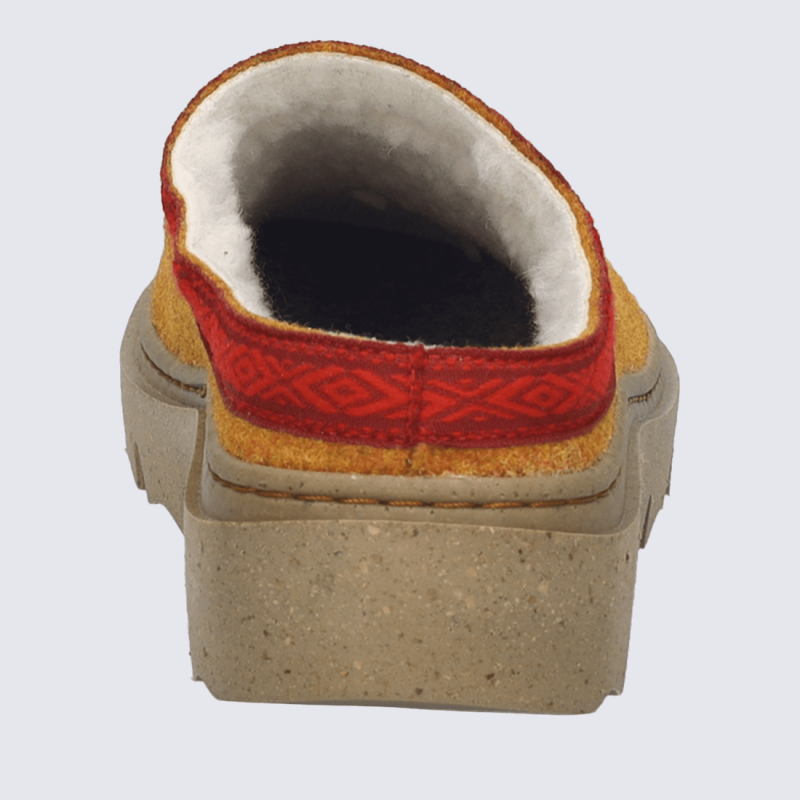 Pantoufles Josef Seibel, chaussons confort femme en feutre orange-kombi