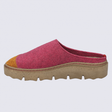 Pantoufles Josef Seibel, Pantoufles fantaisie femme en feutre orange-multi Pantoufles Josef Seibel, Pantoufles fantaisie femme en feutre orange-multi