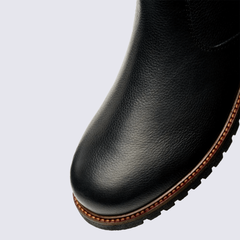 Bottes Ara, bottines d'hiver homme en cuir noir doublées peau d’agneau