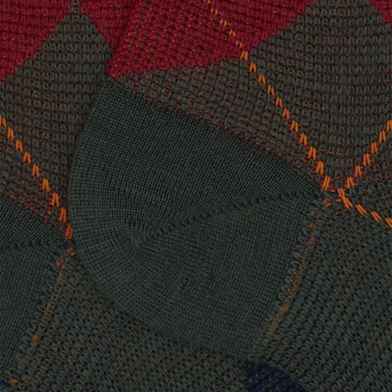 Mi-bas Doré Doré, mi-bas jacquard losanges en laine homme thuya caban