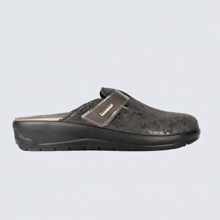 Mules Rohde, mules tendances femme en textile bleu graphite Mules Rohde, mules tendances femme en textile bleu graphite