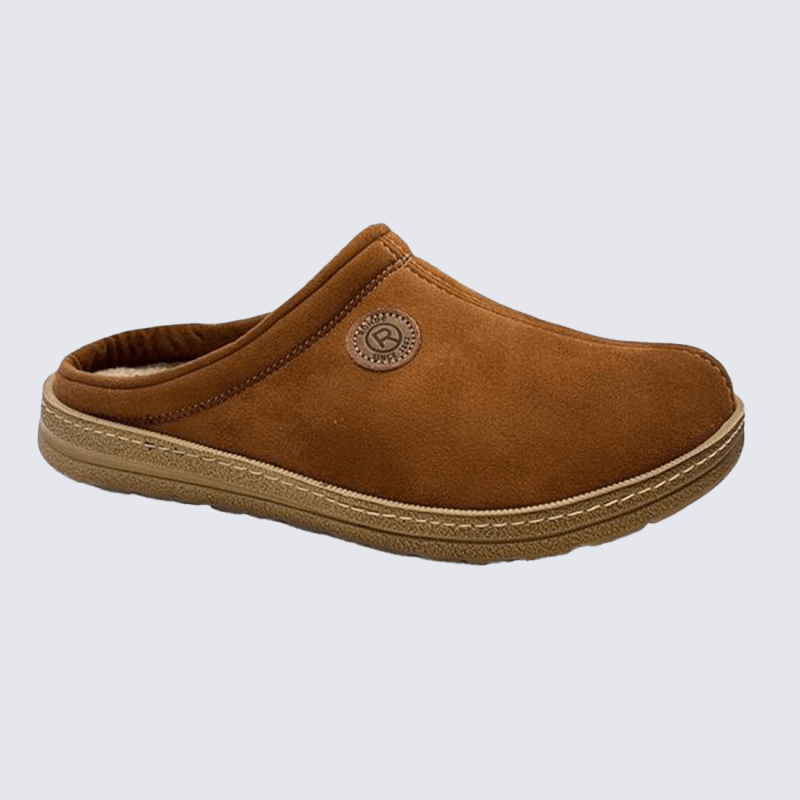 Mules Rohde, mules tendance et chaude homme en textile noisette