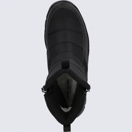Bottes Josef Seibel, Bottes après-ski imperméable homme en textile noir Bottes Josef Seibel, Bottes après-ski imperméable homme en textile noir