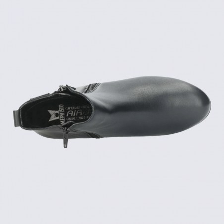 Bottines Mephisto, Bottines confort thermique femme en cuir lisse noir Bottines Mephisto, Bottines confort thermique femme en cuir lisse noir