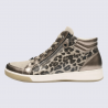 Bottines Ara, Bottines bien-être décontracté femme en cuir beige imprimé léopard Bottines Ara, Bottines bien-être décontracté femme en cuir beige imprimé léopard