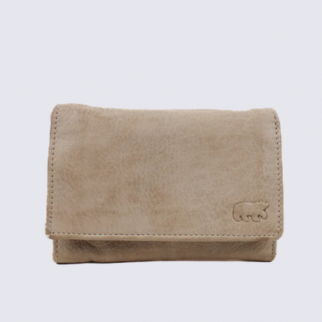 Portefeuille Bear, portefeuilles à rabat pression femme en cuir champagne Portefeuille Bear, portefeuilles à rabat pression femme en cuir champagne