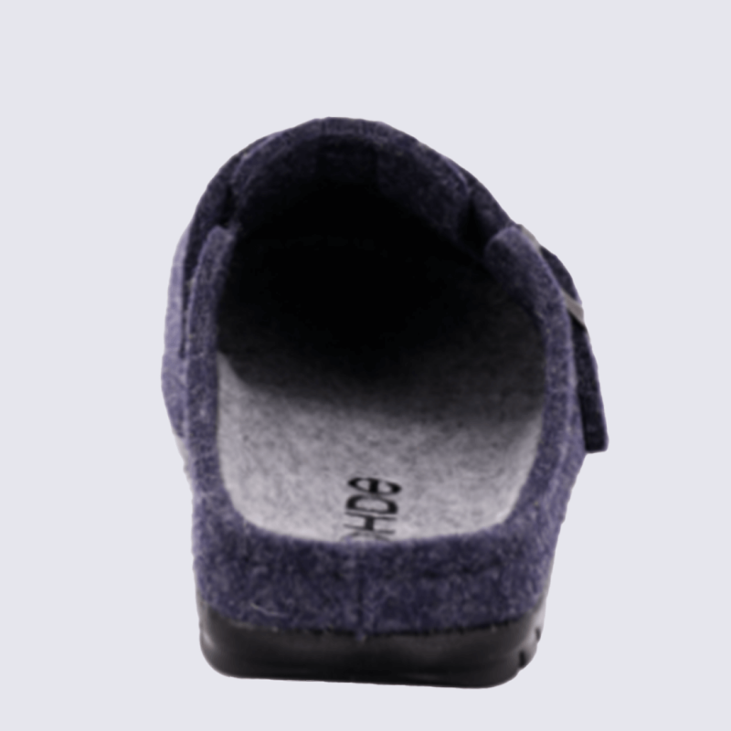 Mules Rohde, Mules confort intérieur homme en laine bouillie bleu océan