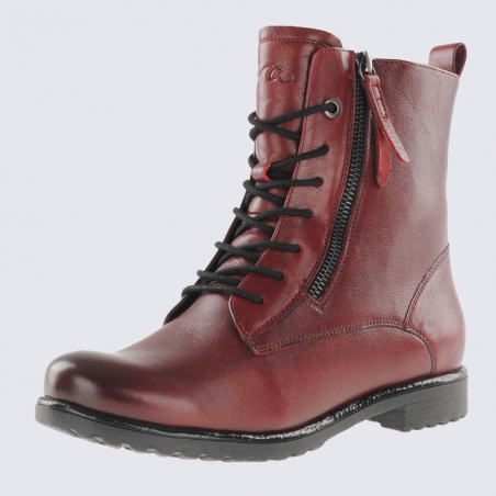 Bottines Ara, Bottines double zip pratique femme en cuir baies sauvages