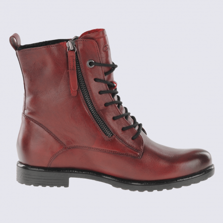 Bottines Ara, Bottines double zip pratique femme en cuir baies sauvages