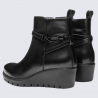 Bottines Ara, Bottines compensées modernes femme en cuir lisse noir