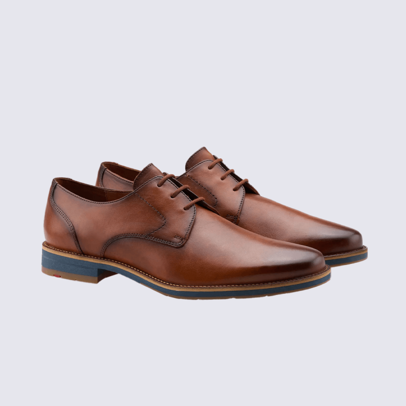 Chaussure LLOYD, chaussure homme en cuir lisse cognac