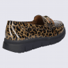 Mocassin waldlauder, chaussure femme en cuir imprimé léopard brun multicolore