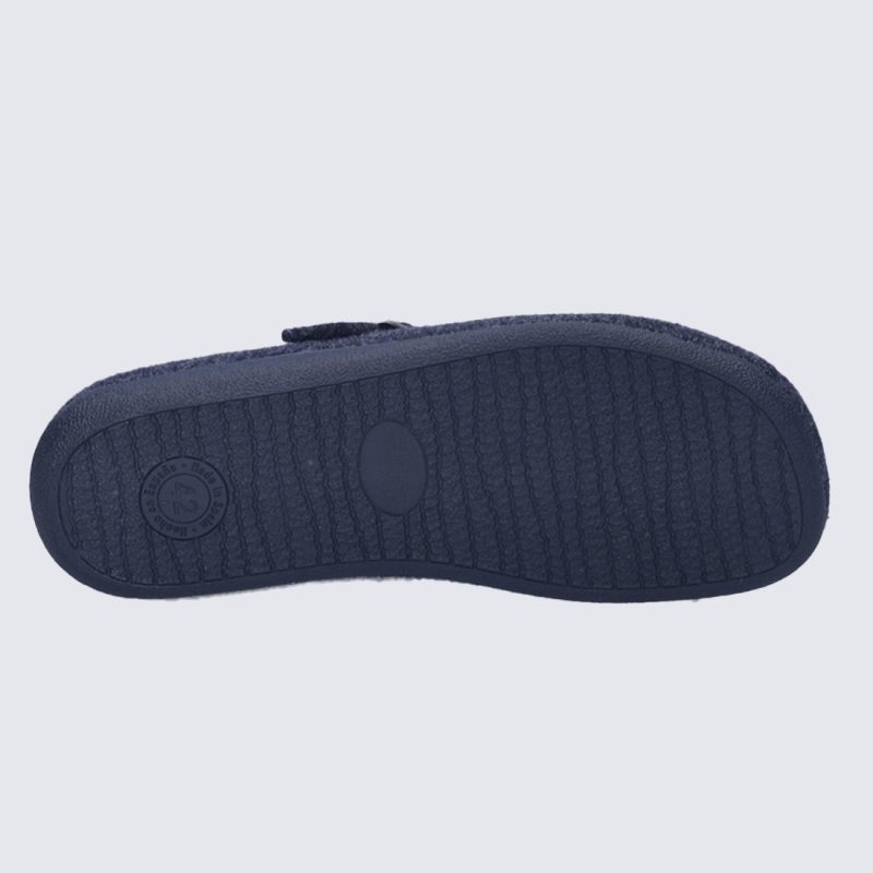 Mules josef seibel, Mules feutre bleu océan homme avec boucle réglable