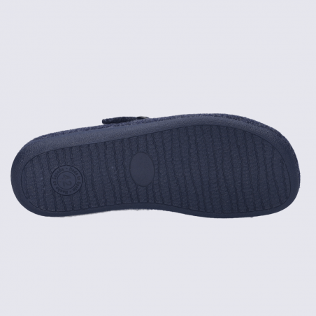 Mules josef seibel, Mules feutre bleu océan homme avec boucle réglable