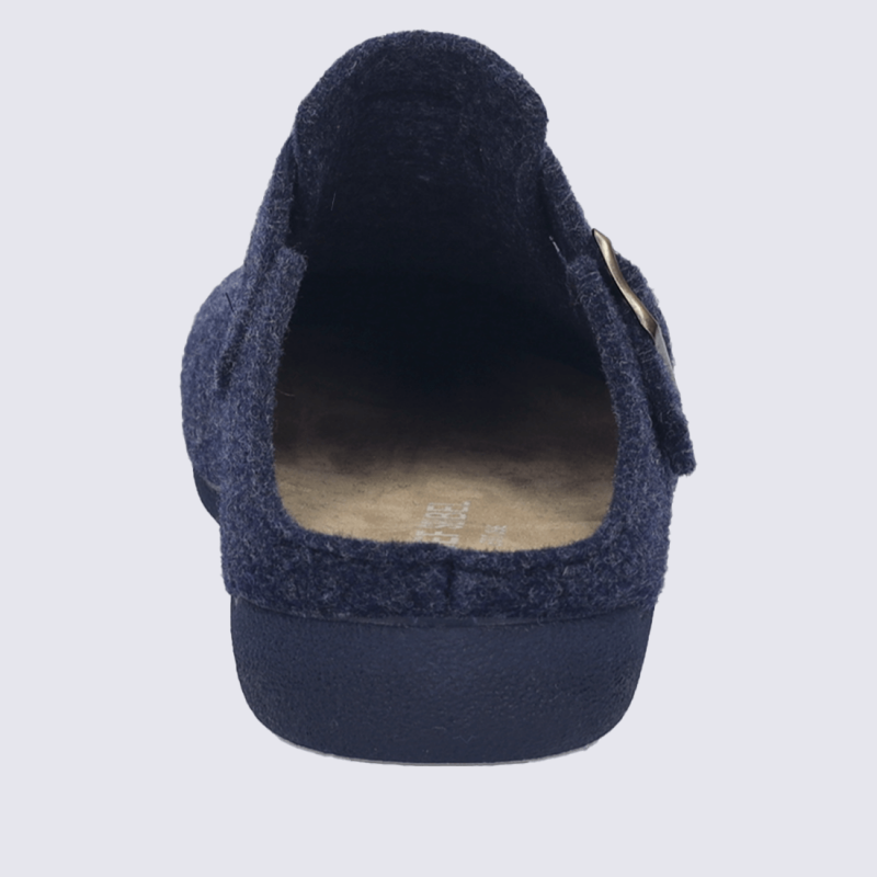 Mules josef seibel, Mules feutre bleu océan homme avec boucle réglable