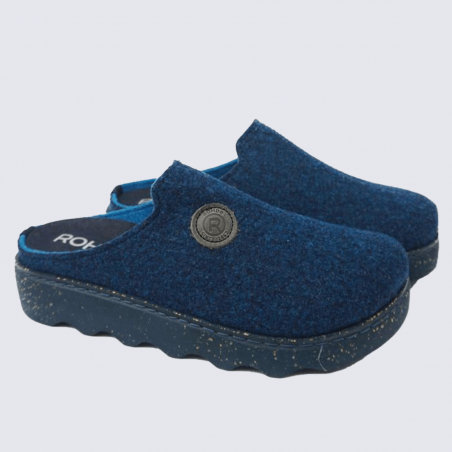Mules Rohde, mules agréable et moderne femme en feutre marine
