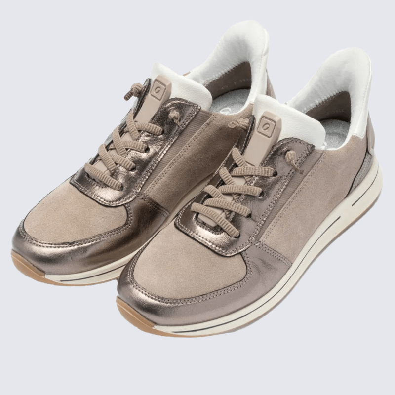 Baskets Ara, Baskets élégante et intemporel femme en cuir cachemire crème