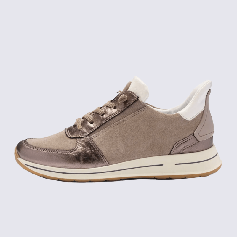 Baskets Ara, Baskets élégante et intemporel femme en cuir cachemire crème