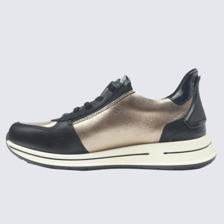 Baskets Ara, Baskets polyvalente et indémodable femme en cuir noir & cachemire