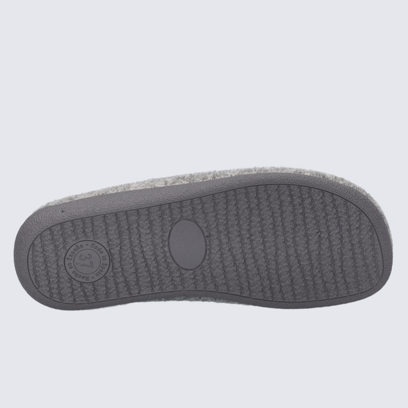 Mules Josef Seibel, mules femme a point en feutrine grise décorée