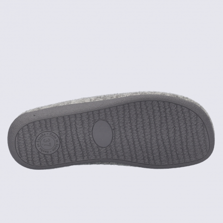 Mules Josef Seibel, mules femme a point en feutrine grise décorée