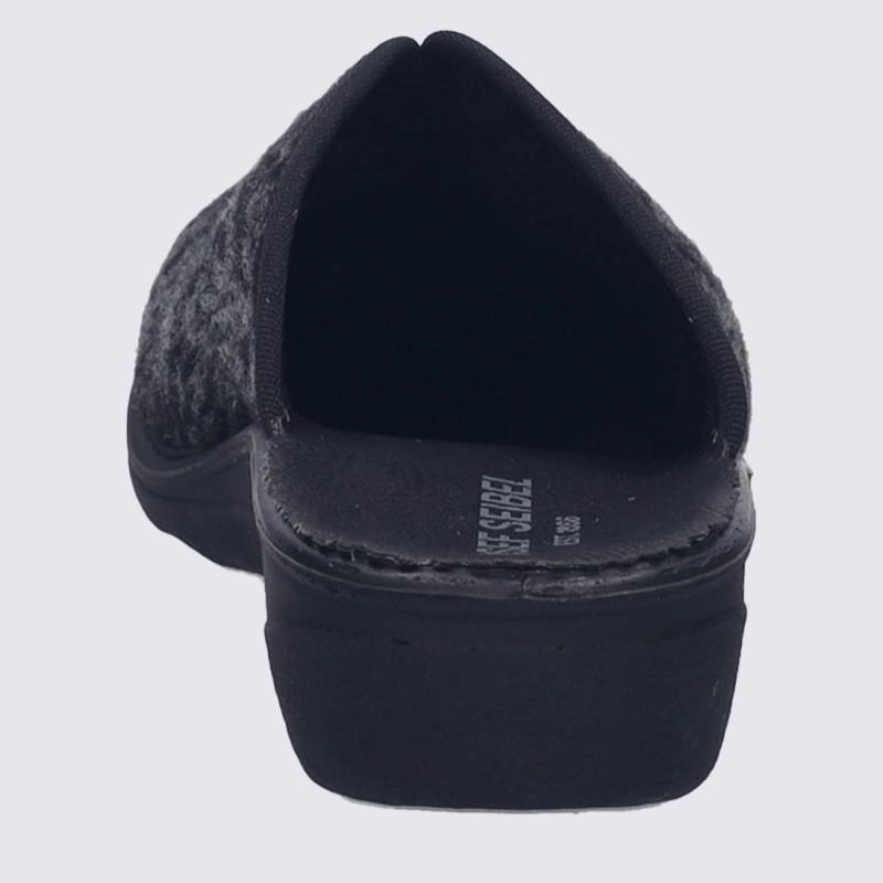 Mule Josef Seibel, mule chaude et chic femme en textile gris