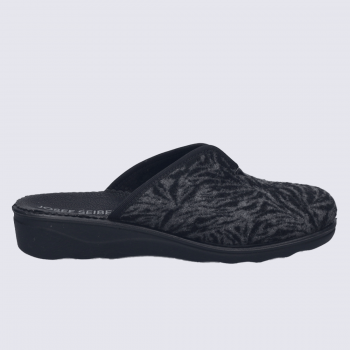 Mule Josef Seibel, mule chaude et chic femme en textile gris