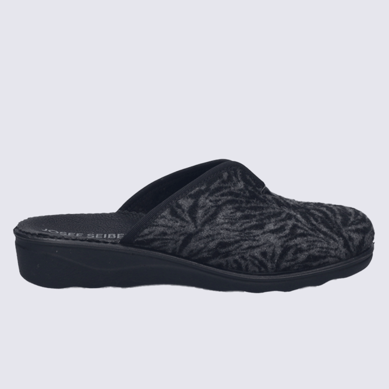 Mule Josef Seibel, mule chaude et chic femme en textile gris