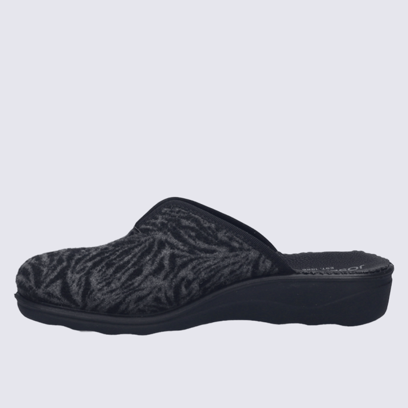 Mule Josef Seibel, mule chaude et chic femme en textile gris