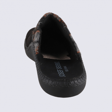 Mule Josef Seibel, mule simple et chic homme en textile fourré noir