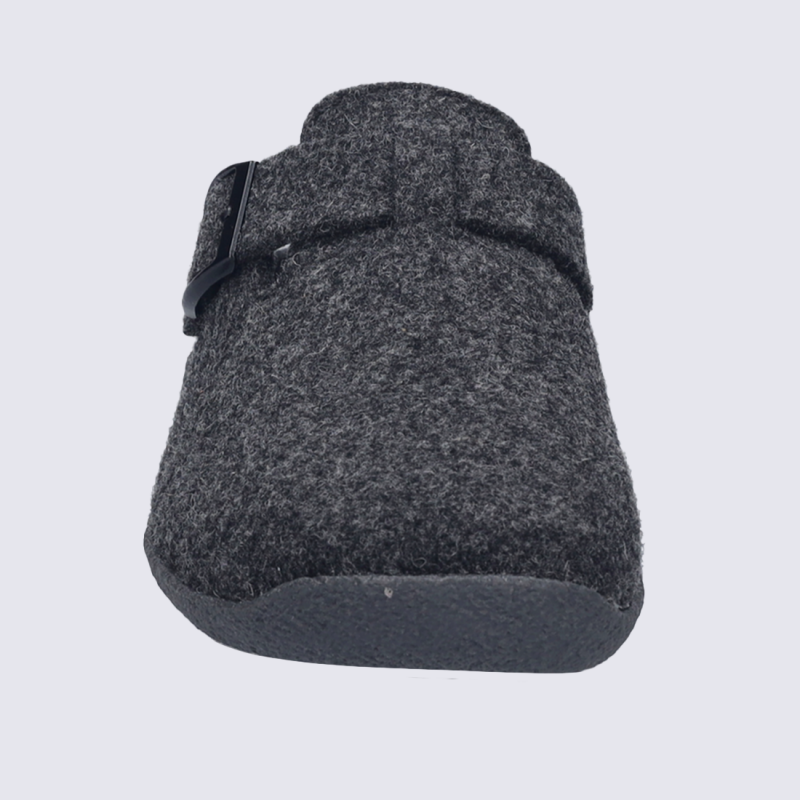 Mules Josef Seibel, mules chaude et chic homme en feutre anthracite