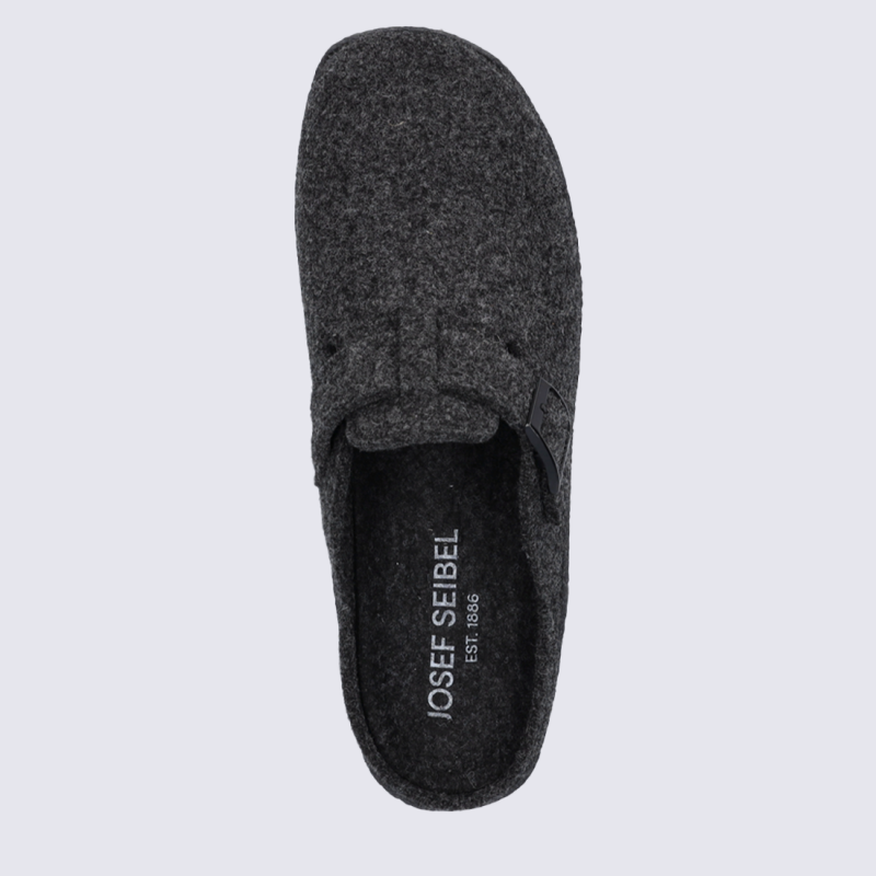 Mules Josef Seibel, mules chaude et chic homme en feutre anthracite