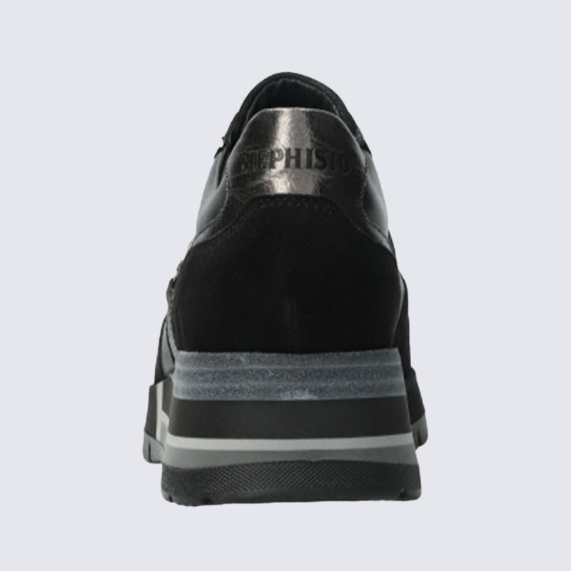 Mephisto Teolina, Mephisto sneaker compensée femme en cuir noir