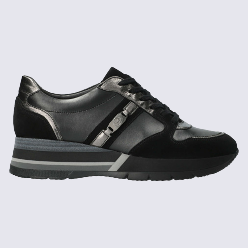 Mephisto Teolina, Mephisto sneaker compensée femme en cuir noir