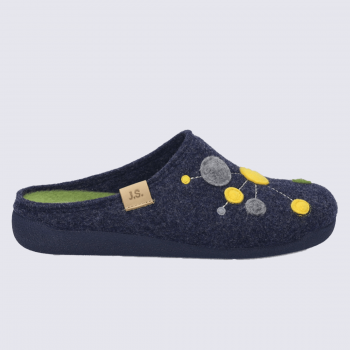 Mules Josef Seibel, mules femme a point en feutrine océan multi