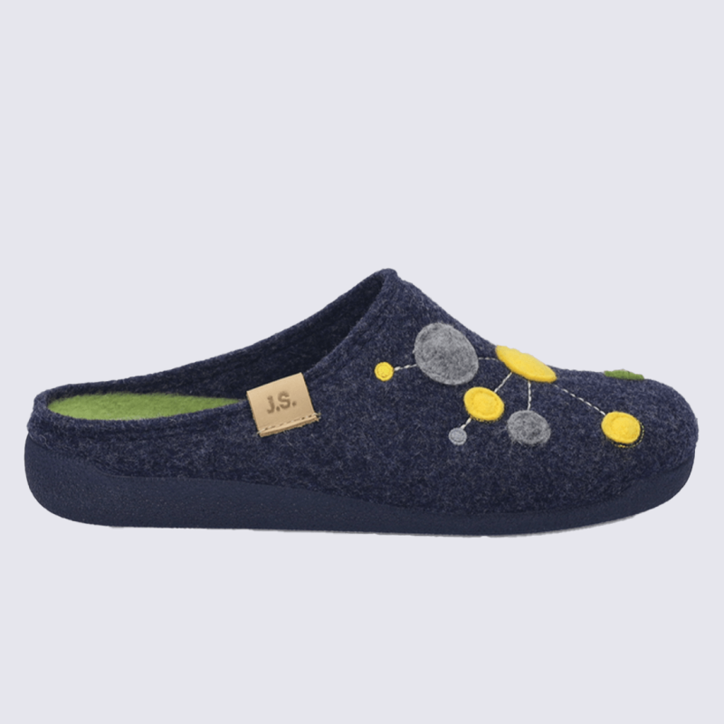 Mules Josef Seibel, mules femme a point en feutrine océan multi